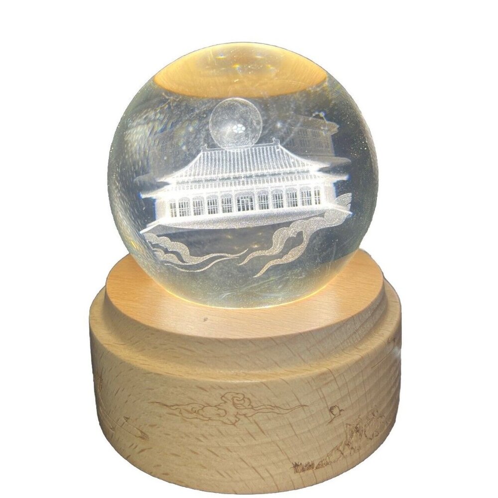 The Time And Space Of Forbidden City Globe Glass Nightlight Orb Planet New